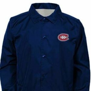 NHL Montreal Canadiens Youth Boys Bravo Coaches Jacket, True Navy Large (14-16)